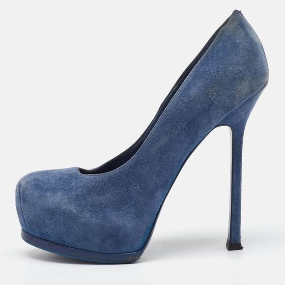 Yves Saint Laurent Blue Suede Tribtoo Platform Pumps Size 36.5,New Products : American Fashion Style Bags On Sale